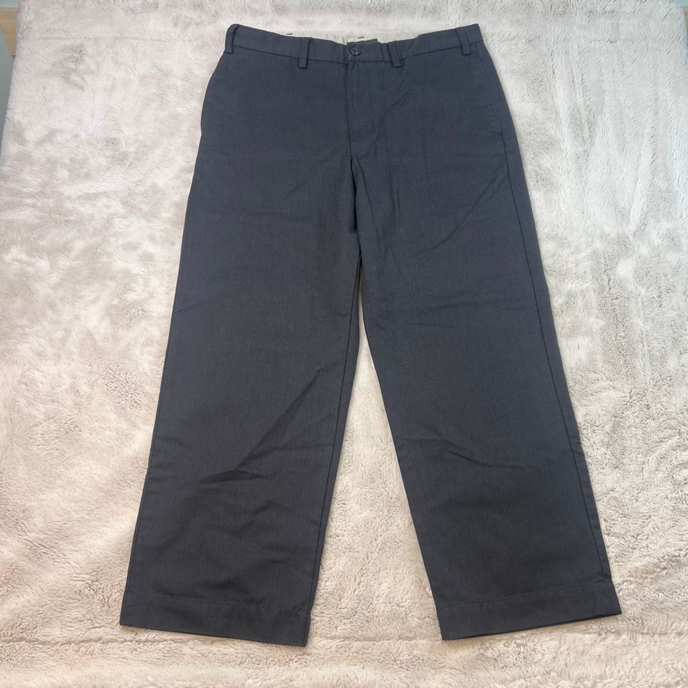 Eddie Bauer Chino Pants Mens 36x30 Relaxed Fit Grey Khakis